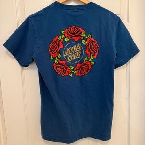 EUC Vintage Santa Cruz Skateboards Round Rose Logo Graphic T-shirt